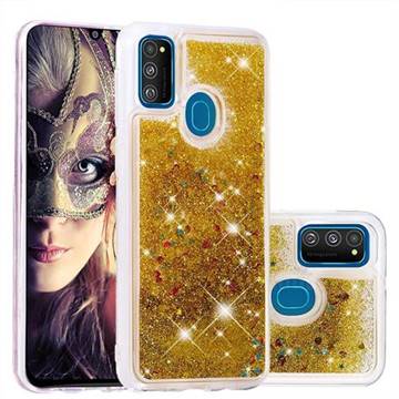 Dynamic Liquid Glitter Quicksand Sequins TPU Phone Case for Samsung Galaxy M30s - Golden