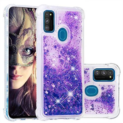 Dynamic Liquid Glitter Sand Quicksand Star TPU Case for Samsung Galaxy M30s - Purple