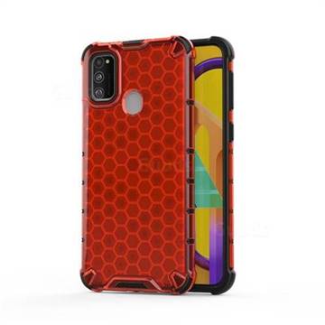 Honeycomb TPU + PC Hybrid Armor Shockproof Case Cover for Samsung Galaxy M30s - Red