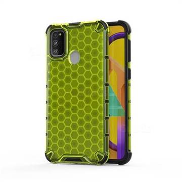 Honeycomb TPU + PC Hybrid Armor Shockproof Case Cover for Samsung Galaxy M30s - Green