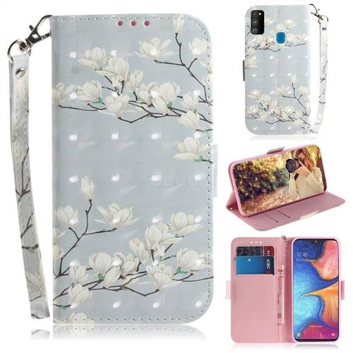 Magnolia Flower 3D Painted Leather Wallet Phone Case for Samsung Galaxy M30s