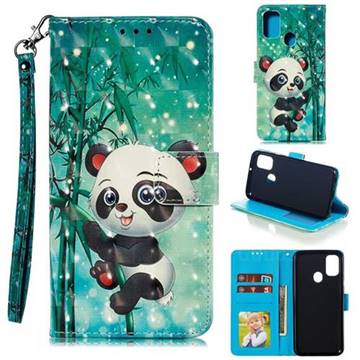 Cute Panda 3D Painted Leather Phone Wallet Case for Samsung Galaxy M30s