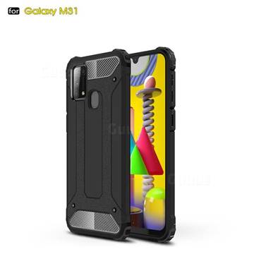 King Kong Armor Premium Shockproof Dual Layer Rugged Hard Cover for Samsung Galaxy M31 - Black Gold