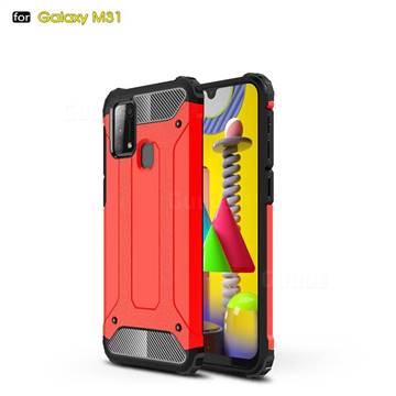 King Kong Armor Premium Shockproof Dual Layer Rugged Hard Cover for Samsung Galaxy M31 - Big Red
