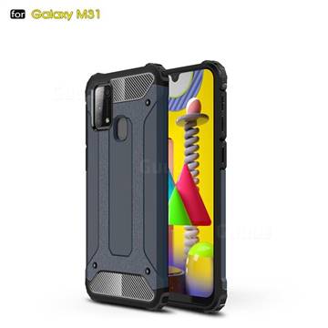 King Kong Armor Premium Shockproof Dual Layer Rugged Hard Cover for Samsung Galaxy M31 - Navy