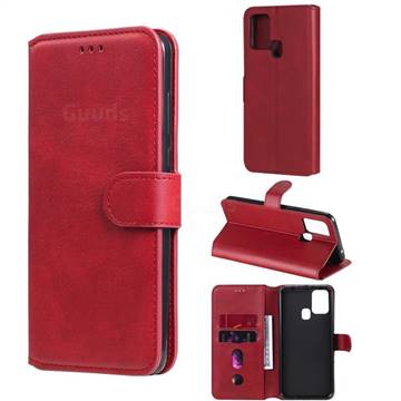 Retro Calf Matte Leather Wallet Phone Case for Samsung Galaxy M31 - Red
