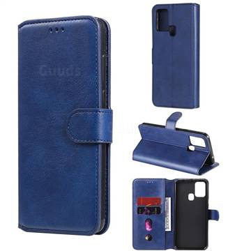 Retro Calf Matte Leather Wallet Phone Case for Samsung Galaxy M31 - Blue