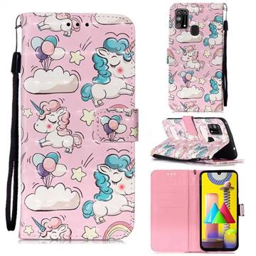 Angel Pony 3D Painted Leather Wallet Case for Samsung Galaxy M31