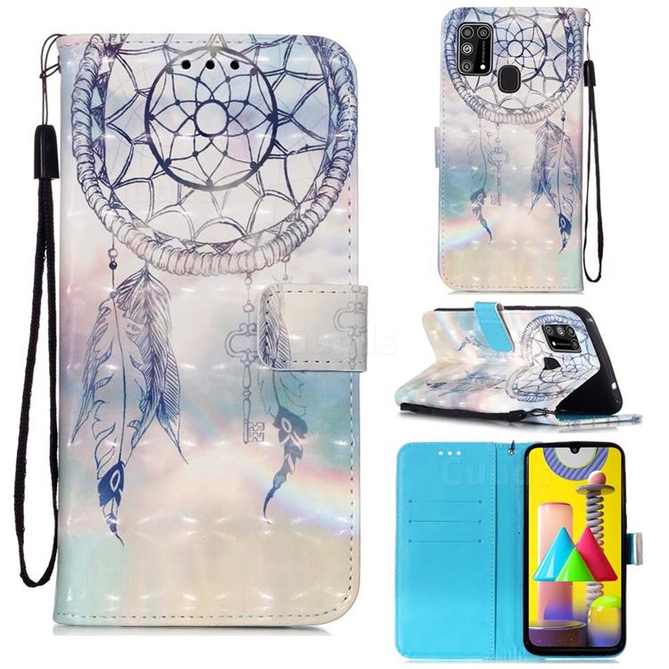 Fantasy Campanula 3D Painted Leather Wallet Case for Samsung Galaxy M31