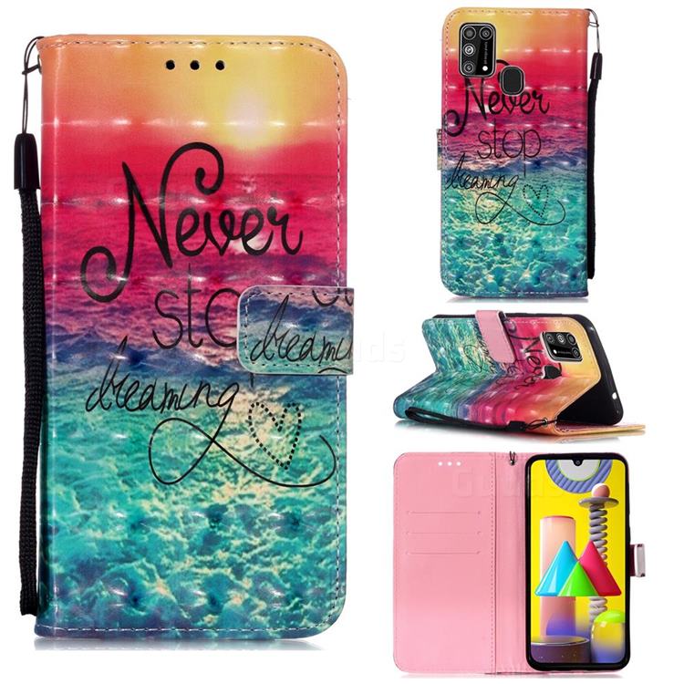 Colorful Dream Catcher 3D Painted Leather Wallet Case for Samsung Galaxy M31
