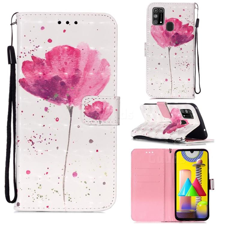 Watercolor 3D Painted Leather Wallet Case for Samsung Galaxy M31
