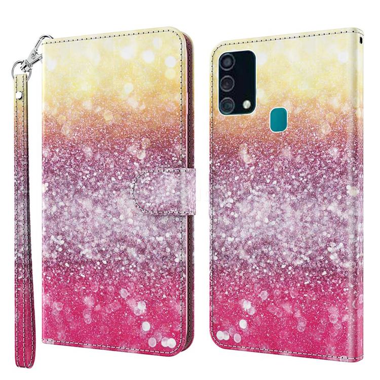 Gradient Rainbow 3D Painted Leather Wallet Case for Samsung Galaxy M31