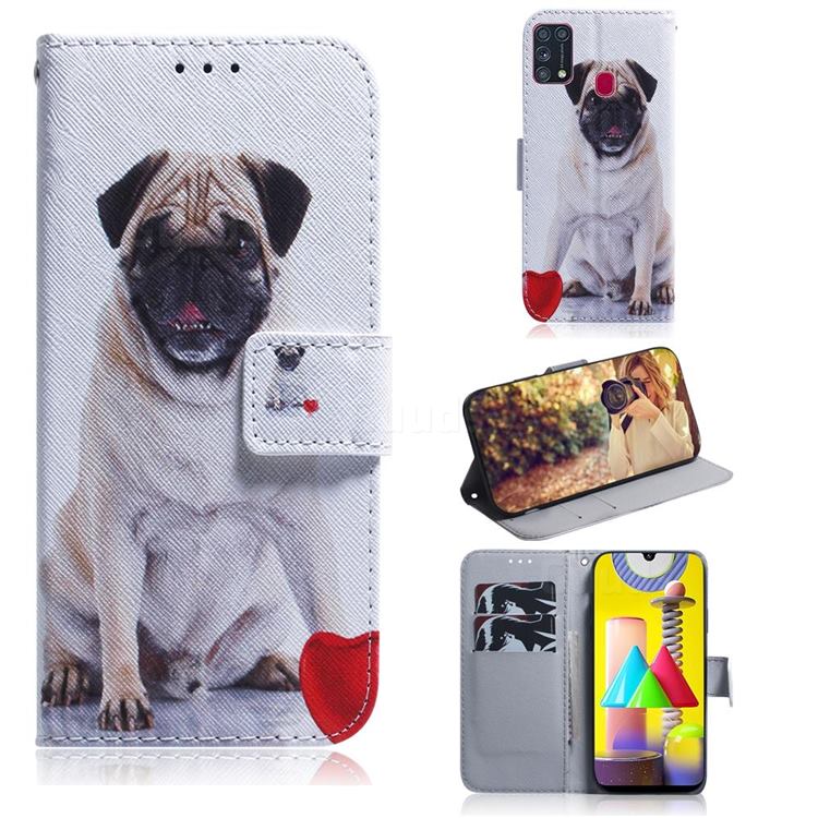 Pug Dog PU Leather Wallet Case for Samsung Galaxy M31
