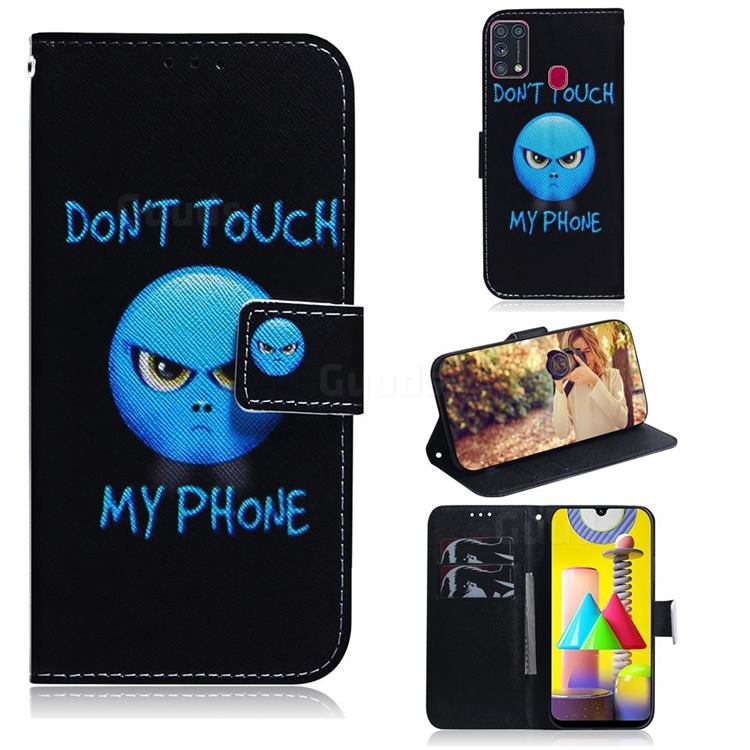 Not Touch My Phone PU Leather Wallet Case for Samsung Galaxy M31
