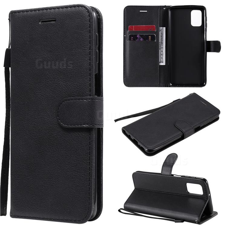 Retro Greek Classic Smooth PU Leather Wallet Phone Case for Samsung Galaxy M31s - Black