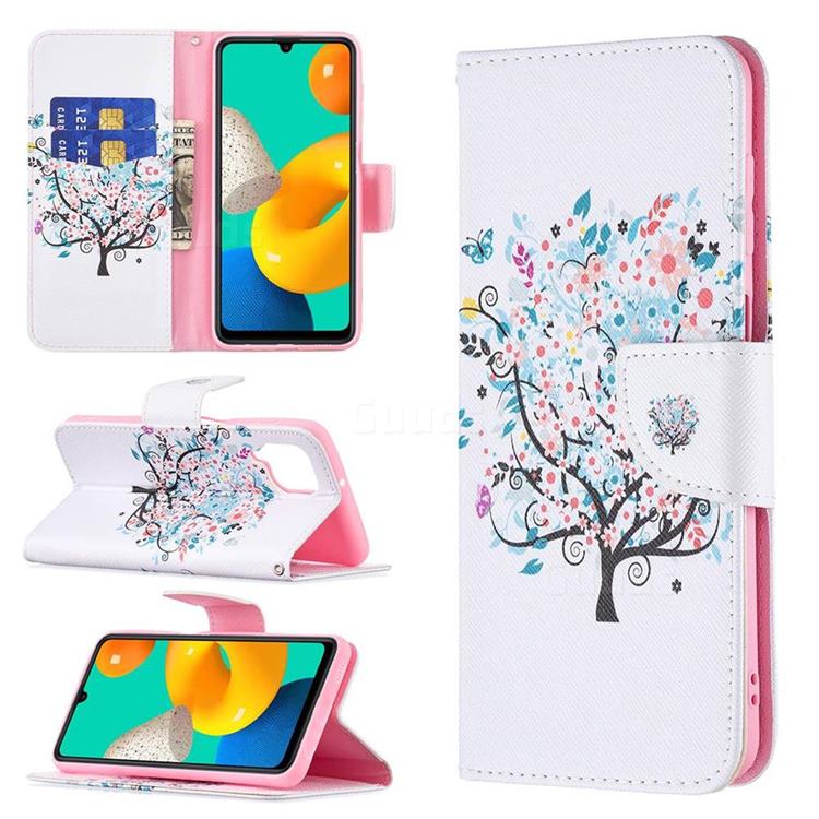 Colorful Tree Leather Wallet Case for Samsung Galaxy M32