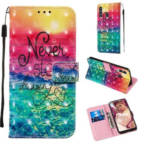 Colorful Dream Catcher 3D Painted Leather Wallet Case for Samsung Galaxy M40