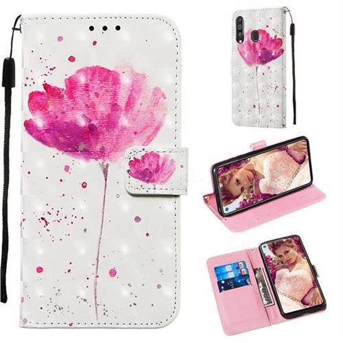 Watercolor 3D Painted Leather Wallet Case for Samsung Galaxy M40