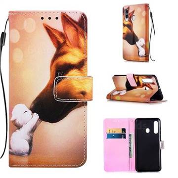 Hound Kiss Matte Leather Wallet Phone Case for Samsung Galaxy M40