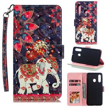 Phoenix Elephant 3D Painted Leather Phone Wallet Case for Samsung Galaxy M40