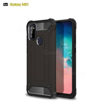 King Kong Armor Premium Shockproof Dual Layer Rugged Hard Cover for Samsung Galaxy M51 - Black Gold