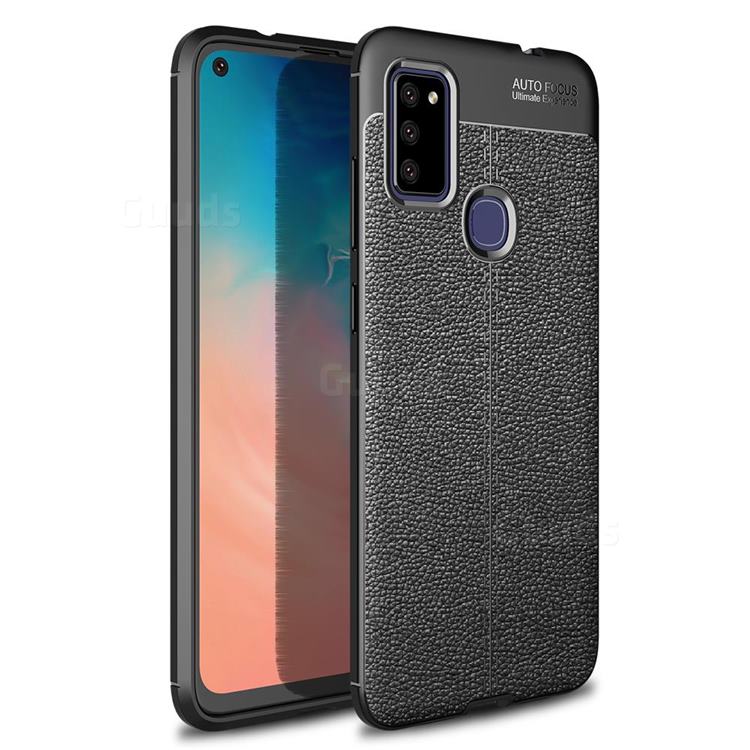Luxury Auto Focus Litchi Texture Silicone TPU Back Cover for Samsung Galaxy M51 - Black