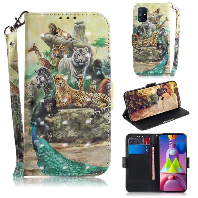 Beast Zoo 3D Painted Leather Wallet Phone Case for Samsung Galaxy M51