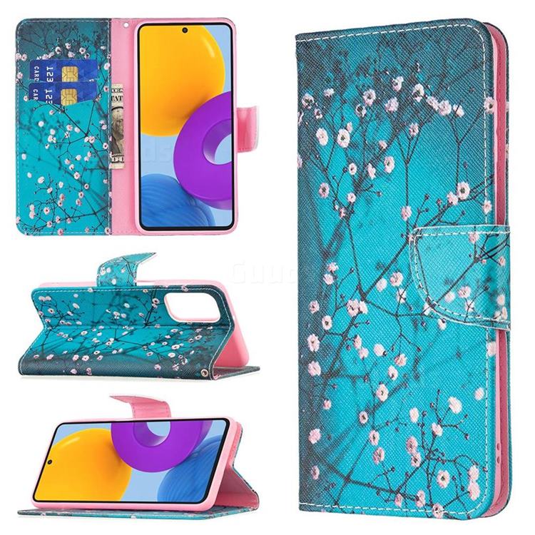 Blue Plum Leather Wallet Case for Samsung Galaxy M52 5G