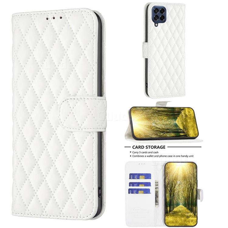 Binfen Color BF-14 Fragrance Protective Wallet Flip Cover for Samsung Galaxy M53 - White