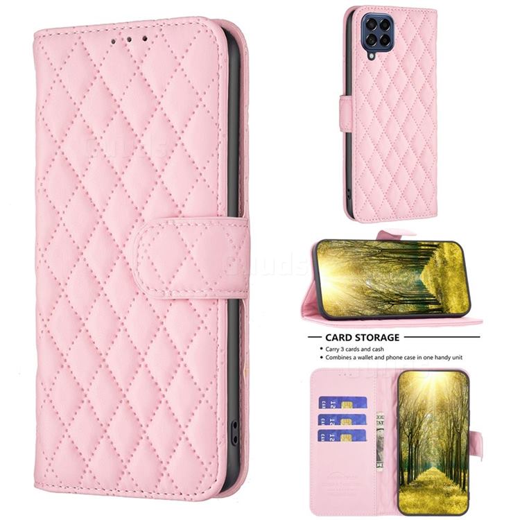 Binfen Color BF-14 Fragrance Protective Wallet Flip Cover for Samsung Galaxy M53 - Pink