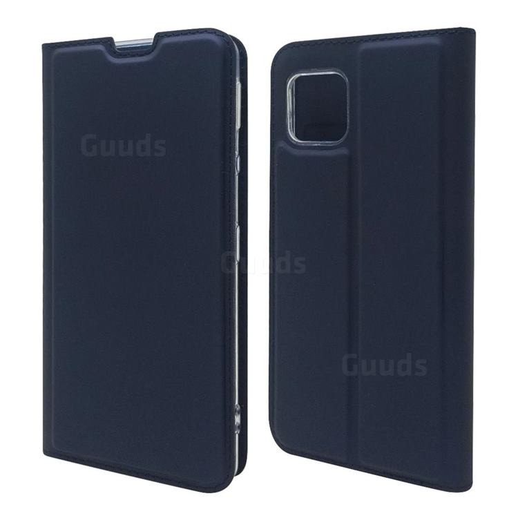 Ultra Slim Card Magnetic Automatic Suction Leather Wallet Case for Sharp AQUOS sense4 SH-41A - Royal Blue
