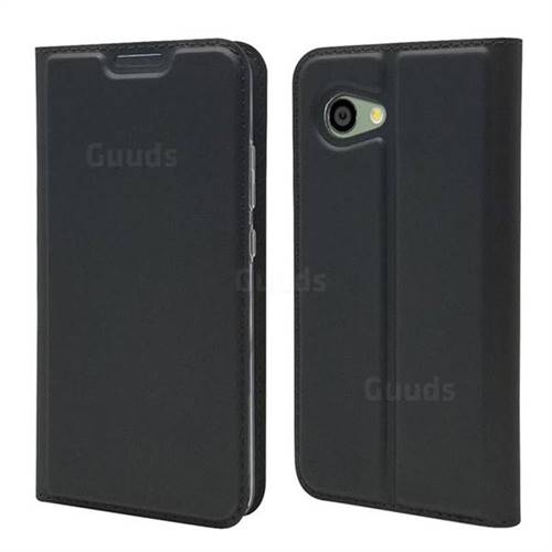 Ultra Slim Card Magnetic Automatic Suction Leather Wallet Case for Sharp Aquos R2 Compact - Star Grey