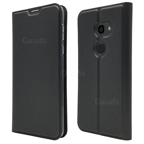 Ultra Slim Card Magnetic Automatic Suction Leather Wallet Case for Sharp Aquos Zero - Star Grey