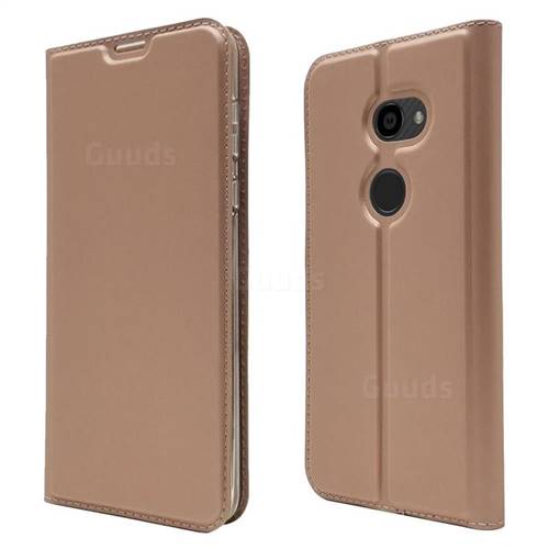Ultra Slim Card Magnetic Automatic Suction Leather Wallet Case for Sharp Aquos Zero - Rose Gold