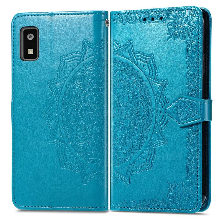 Embossing Imprint Mandala Flower Leather Wallet Case for Sharp