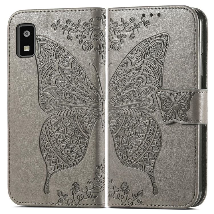 Embossing Mandala Flower Butterfly Leather Wallet Case for Sharp