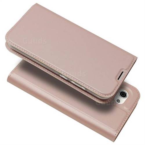 Ultra Slim Card Magnetic Automatic Suction Leather Wallet Case For Sharp Aquos R Compact Shv41 Rose Gold Leather Case Guuds