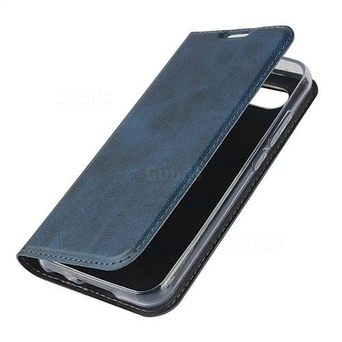Calf Pattern Magnetic Automatic Suction Leather Wallet Case For Sharp Aquos R Compact Shv41 Blue Leather Case Guuds