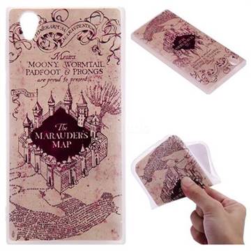 Castle The Marauders Map 3D Relief Matte Soft TPU Back Cover for Sony Xperia L1 / Sony E6