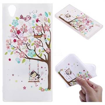 Tree and Girl 3D Relief Matte Soft TPU Back Cover for Sony Xperia L1 / Sony E6
