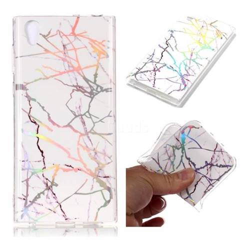 Color White Marble Pattern Bright Color Laser Soft TPU Case for Sony Xperia L1 / Sony E6