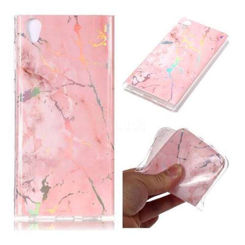 Powder Pink Marble Pattern Bright Color Laser Soft TPU Case for Sony Xperia L1 / Sony E6