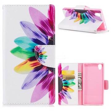 Seven-color Flowers Leather Wallet Case for Sony Xperia L1 / Sony E6