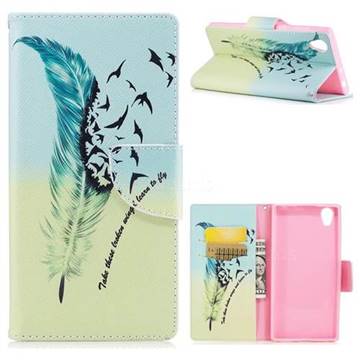 Feather Bird Leather Wallet Case for Sony Xperia L1 / Sony E6