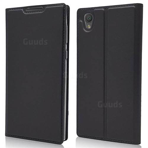 Ultra Slim Card Magnetic Automatic Suction Leather Wallet Case for Sony Xperia L1 / Sony E6 - Star Grey