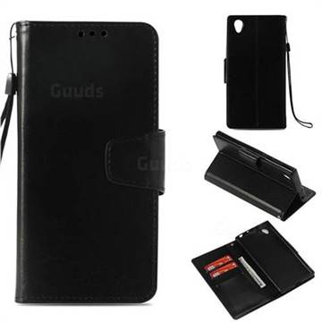 Retro Phantom Smooth PU Leather Wallet Holster Case for Sony Xperia L1 / Sony E6 - Black