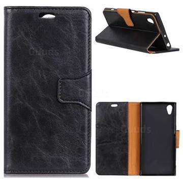 MURREN Luxury Crazy Horse PU Leather Wallet Phone Case for Sony Xperia L1 / Sony E6 - Black