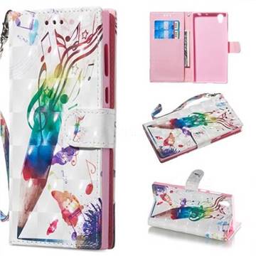 Music Pen 3D Painted Leather Wallet Phone Case for Sony Xperia L1 / Sony E6