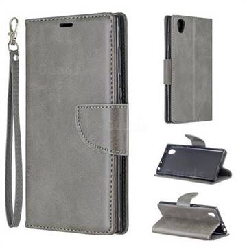 Classic Sheepskin PU Leather Phone Wallet Case for Sony Xperia L1 / Sony E6 - Gray