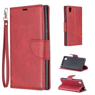 Classic Sheepskin PU Leather Phone Wallet Case for Sony Xperia L1 / Sony E6 - Red
